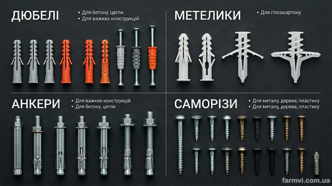 Огляд кріпильних виробів для дому