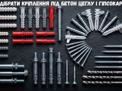 як підібрати кріплення під бетон цеглу і гіпсокартон
