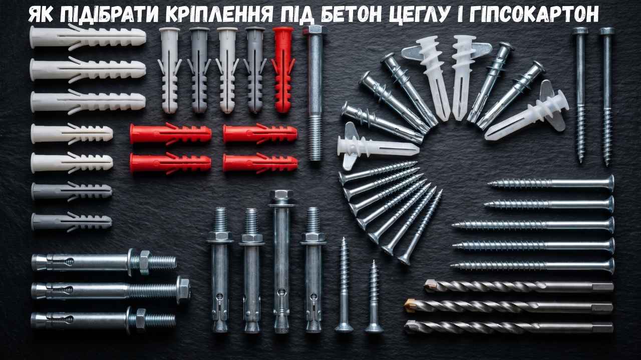 як підібрати кріплення під бетон цеглу і гіпсокартон