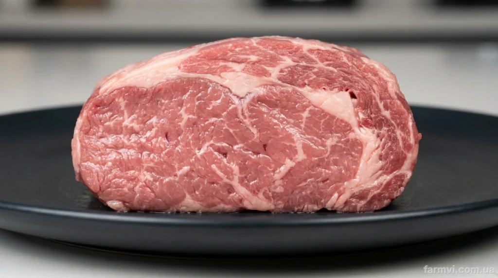Поперечний зріз молодої мармурової яловичини категорії Baby Beef