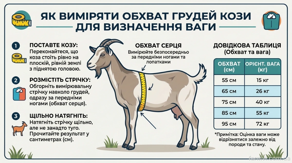 Таблиця ваги кози